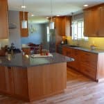 redesigned kitchen with island cabinets