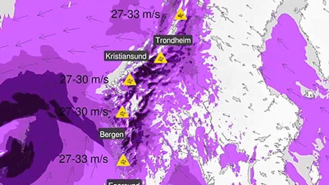 Gult varsel for vindkast søndag 03.10.21