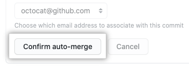 Button to confirm auto-merge