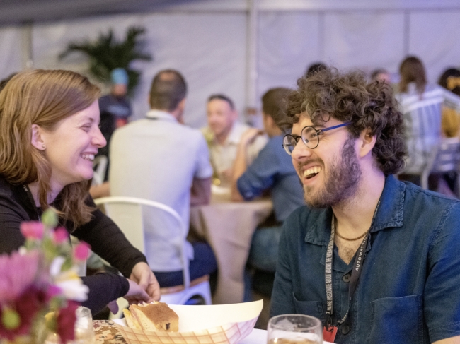 Automatticians enjoying a meal together at the 2019 Grand Meetup