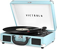 Victrola Vintage 3-Speed Bluetooth Portable Suitcase Record Player with Built-in Speakers | Upgraded Turntable Audio...