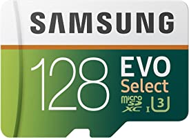 SAMSUNG (MB-ME128GA/AM) 128GB 100MB/s (U3) MicroSDXC EVO Select Memory Card with Full-Size Adapter