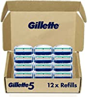 Gillette5 Mens Razor, 1 Gillette Razor Handle Plus 12 Five-Bladed Razor Refills