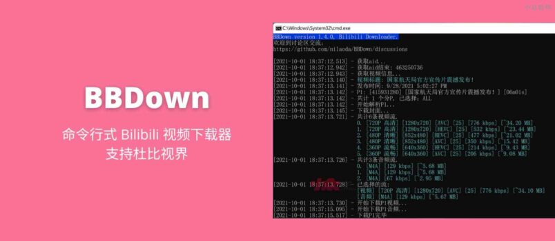 BBDown - 命令行式 Bilibili 哔哩哔哩视频下载器，支持番剧全集、杜比视界 3