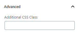 Über den Abschnitt „Erweitert“ kannst du zu deinem Block eine CSS-Klasse hinzufügen.