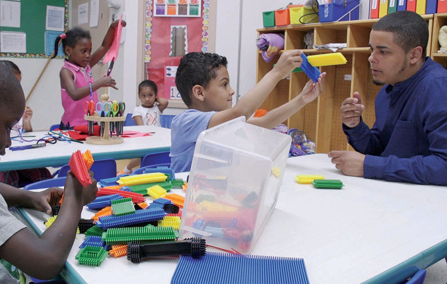 Student teacher with Elementary School Students