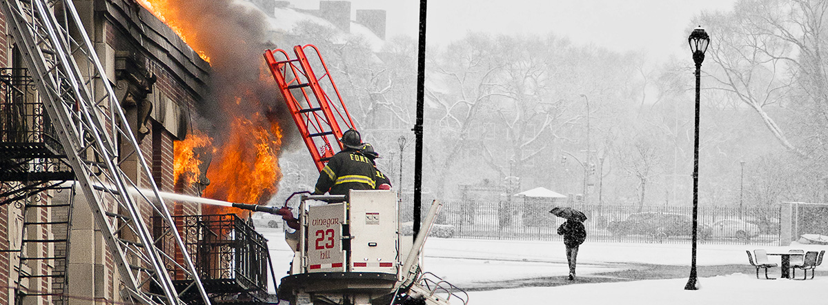 fire and snow emergency preparedness banner