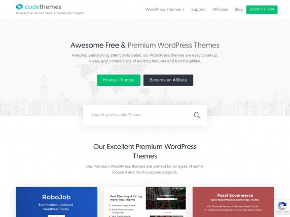 Code Themes homepage