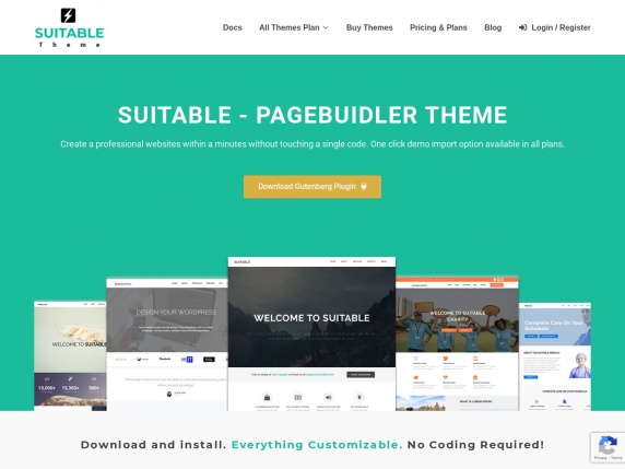 Suitable Theme home page