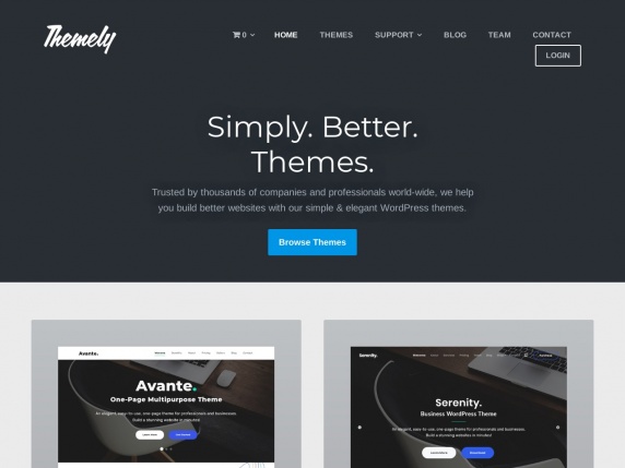 Themely homepage