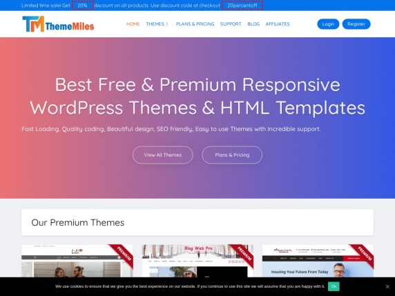 ThemeMiles homepage