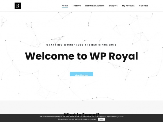 Faqja hyrëse e WP Royal