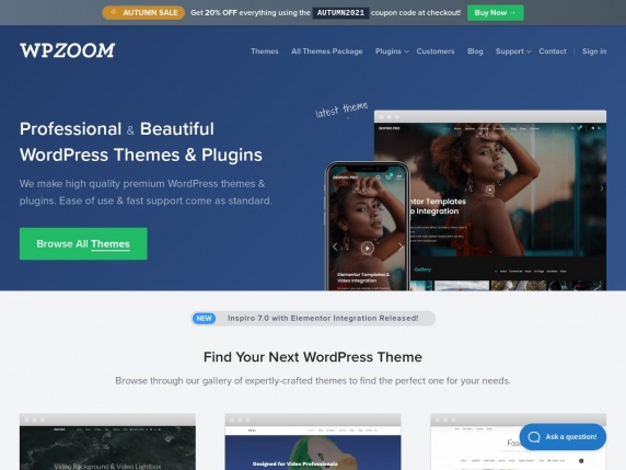 Startsida för WPZOOM