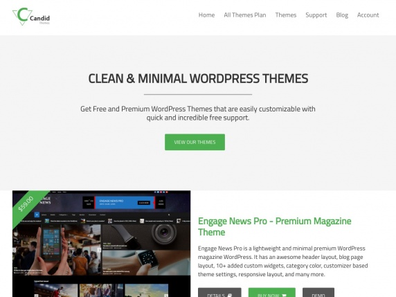 Candid Themes โฮมเพจ