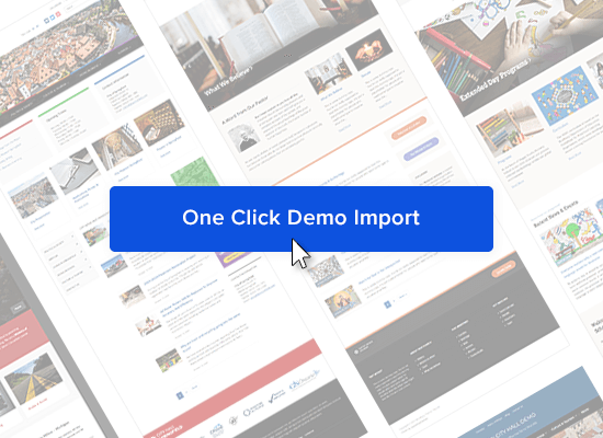 Thumbnail for the One Click Demo Import feature