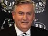 MELBOURNE, AUSTRALIA - FEBRUARY 09: Eddie McGuire resigns effective immediately as Collingwood Football Club President whilst speaking to the media during a Collingwood Magpies AFL press conference at the Holden Centre on February 09, 2021 in Melbourne, Australia. (Photo by Mackenzie Sweetnam/Getty Images)