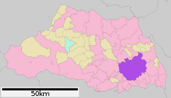 Location of Saitama in Saitama Prefecture