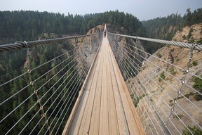 Spanning 140 metres long and 130 metres high, the Golden Skybridge is Canada's highest suspension bridge.