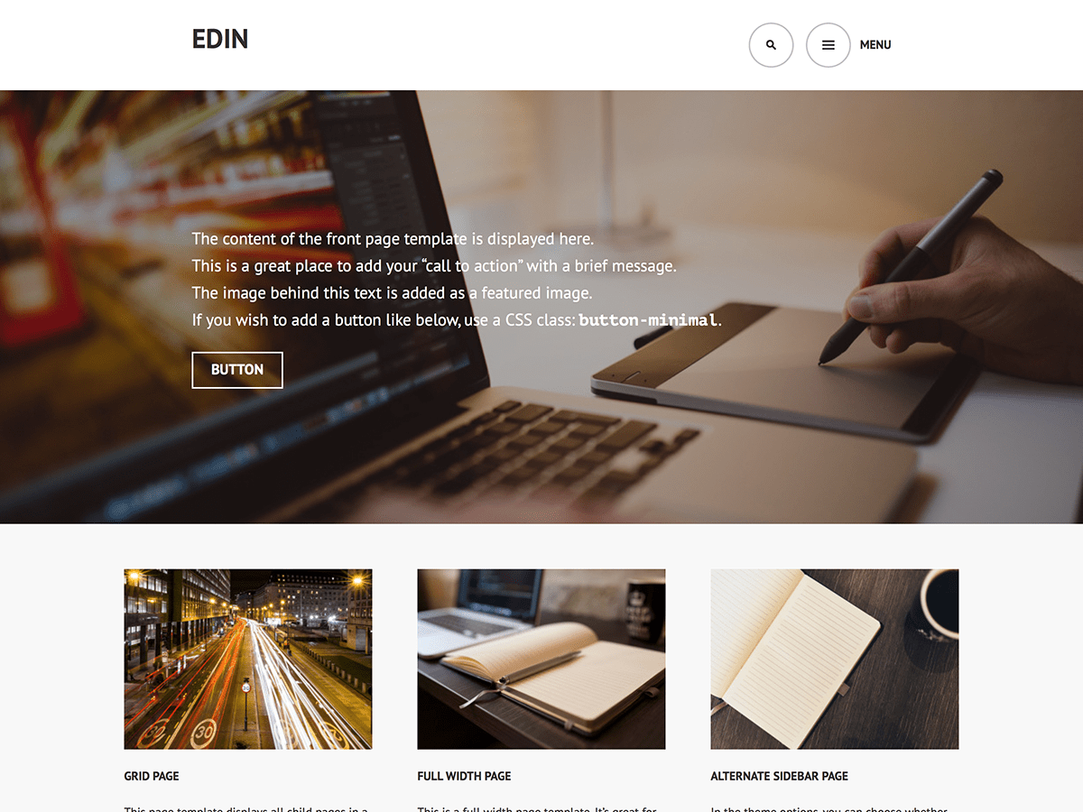 Edin is a modern responsive business and corporate theme that helps you to create a strong–yet beautiful–online presence for your business.