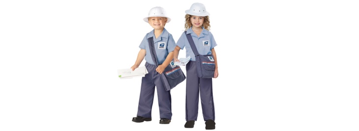 Kid Costumes available from the Postal Store.