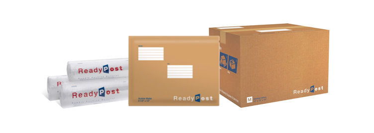 ReadyPost packing boxes for sale in the Postal Store.