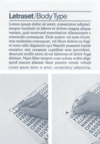 Letraset Transfer Sheets with Lorem Ipsum