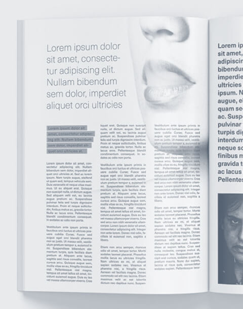 Lorem ipsum used in a magazine layout