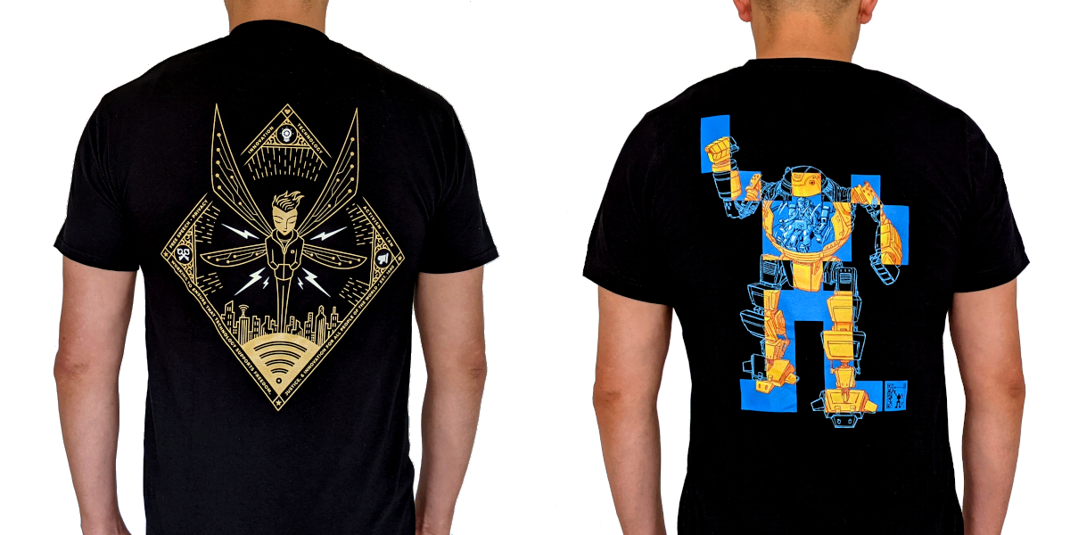 DUO: Stay Golden & Pixel Mech Shirts