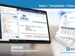 Docmosis merges a stream of JSON/XML data with a Microsoft Word template to produce customized documents.