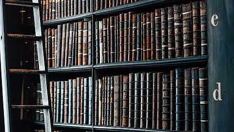 Bookshelf with books