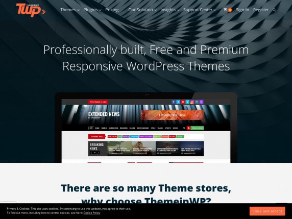 ThemeinWP home page