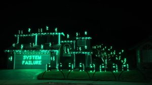 The Matrix Ending Scene 2021 Halloween Light Show with Wake Up by Rage Against the Machine