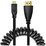 UCEC 11.81"/30cm Coiled Micro HDMI to Full HDMI Cable for Atomos Ninja Star Recorder Camcorder