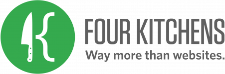 Four Kitchens logo and tagline: Way more than websites