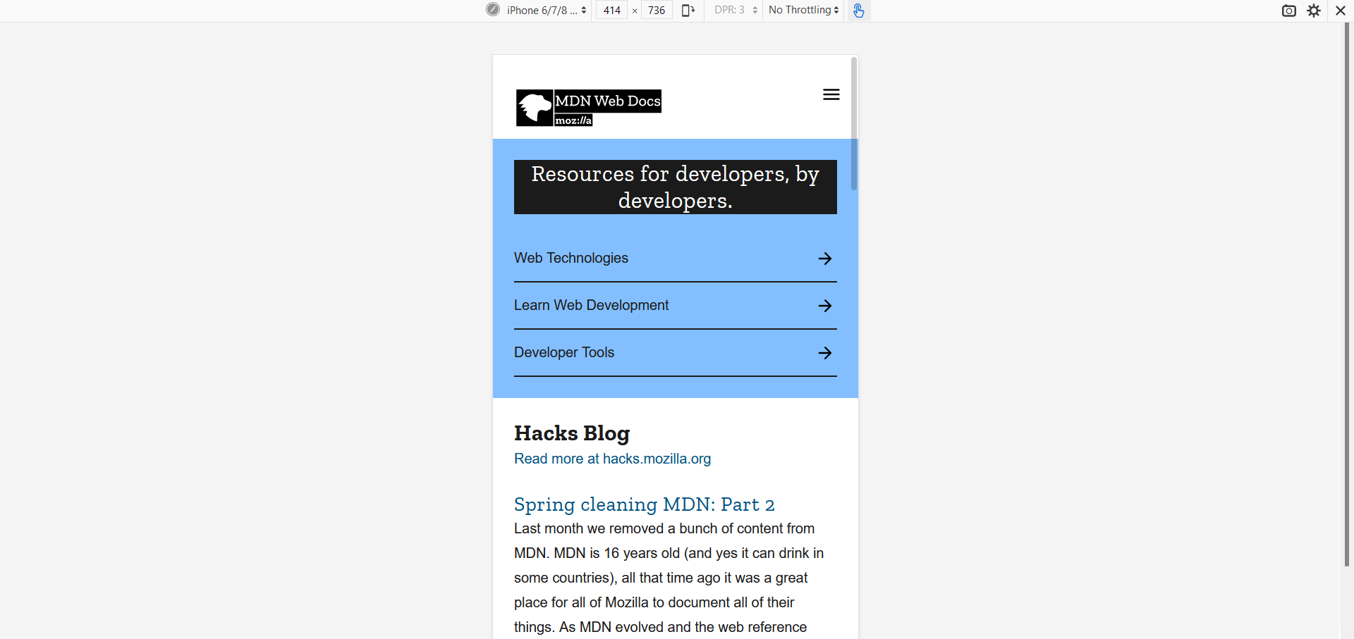 Responsive Design mode in Firefox 57.