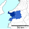 A map of Wakayama metropolitan employment area as of 2010