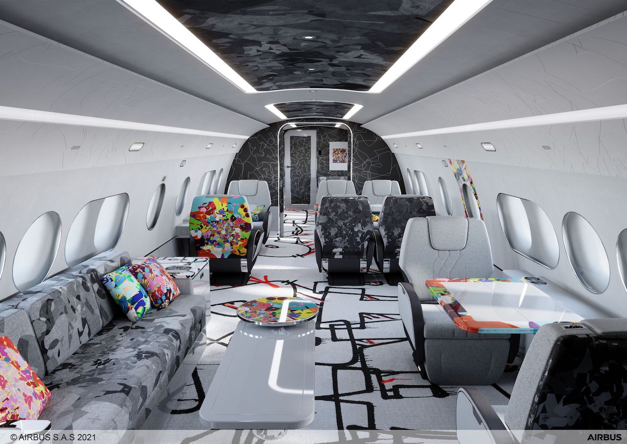 Hoe vet is het interieur van deze privéjet?