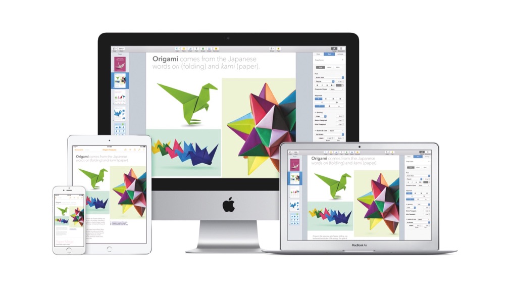 iWork voor de iPhone, iPad, MacBook en iMac.