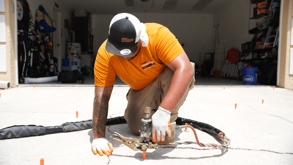 FFA crew installing PolyRenewal concrete lifting
