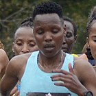 Diana Kipyokei at the Boston marathon in 2021