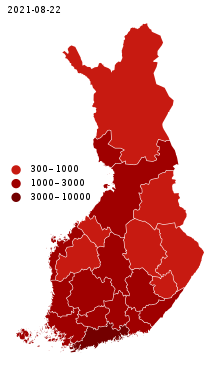 COVID-19 per capita cases map of Finland.svg