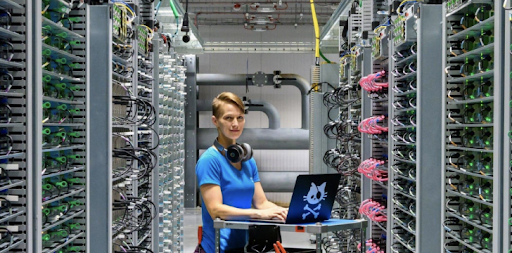 engineer in server room