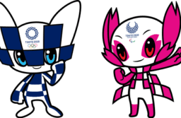 Drawing of the mascots for the Tokyo 2020 Olympic and Paralympic Games