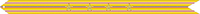 A gold streamer with smaller red and blue horizontal stripes and four bronze stars in the center