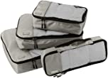 Amazon Basics 4 Piece Packing Travel Organizer Cubes Set, Grey