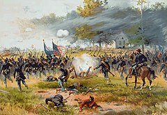 Painting of battlefield scene