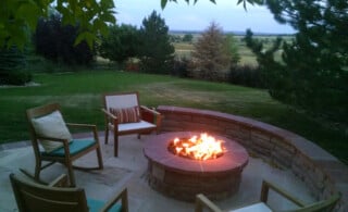 Outdoor Fire Pit at Night