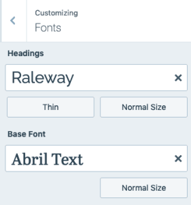 Customizer - Fonts