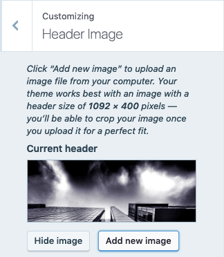 Customizer - Header Image