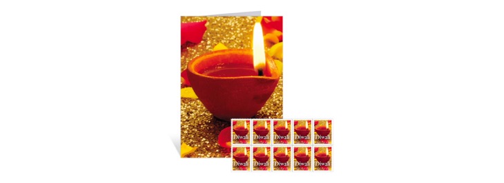 Diwali Notecards available from the Postal Store.